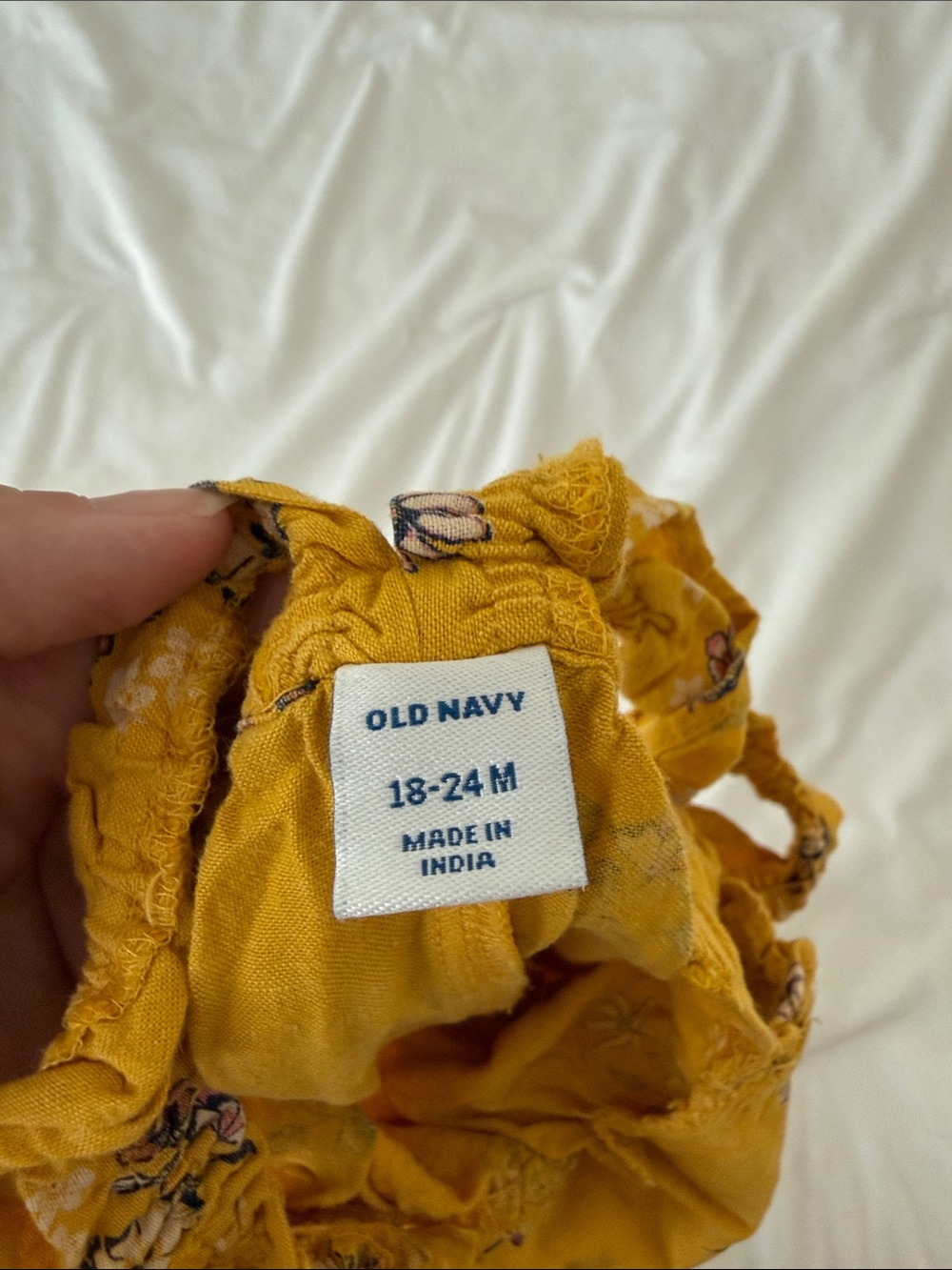 Old Navy Mustard Yellow Floral Ruffle-Strap Jumpsuit - Picture 2 of 3
